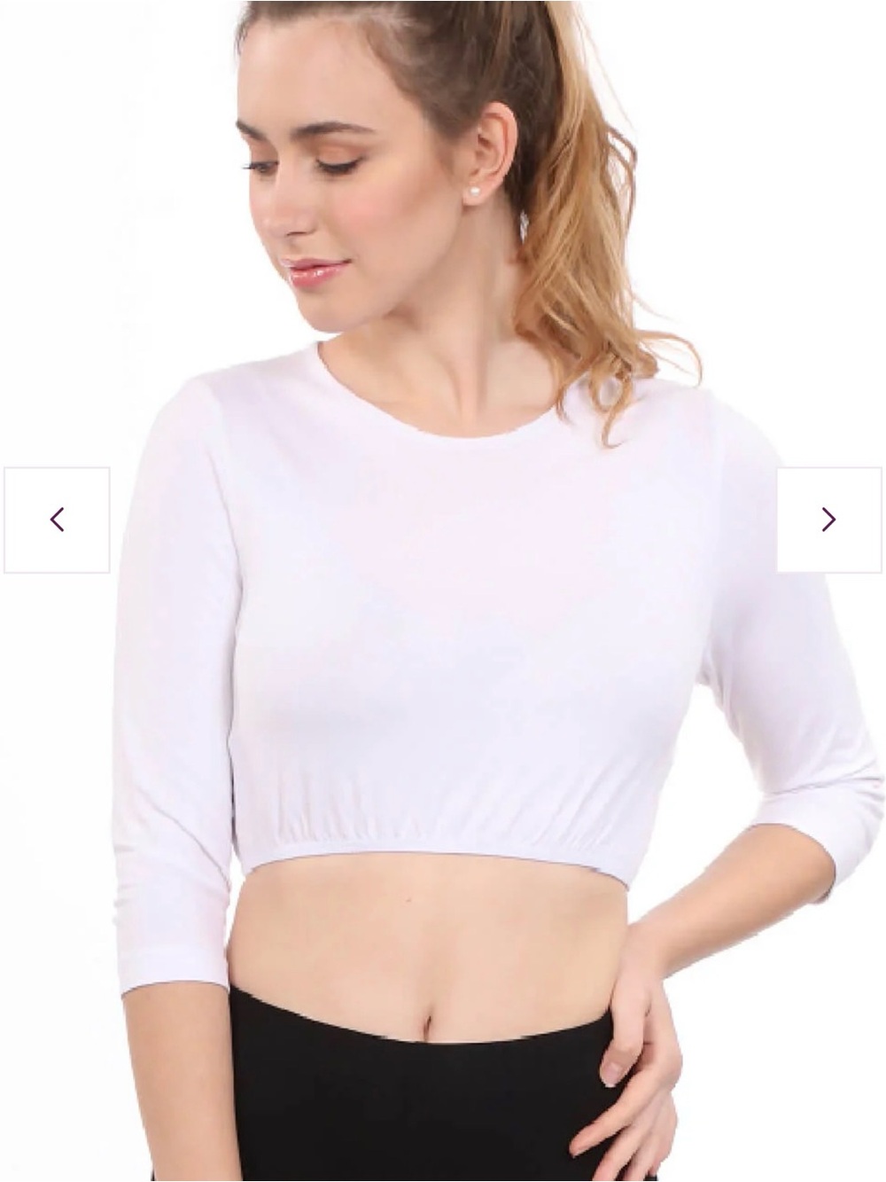 White Crop top size Small